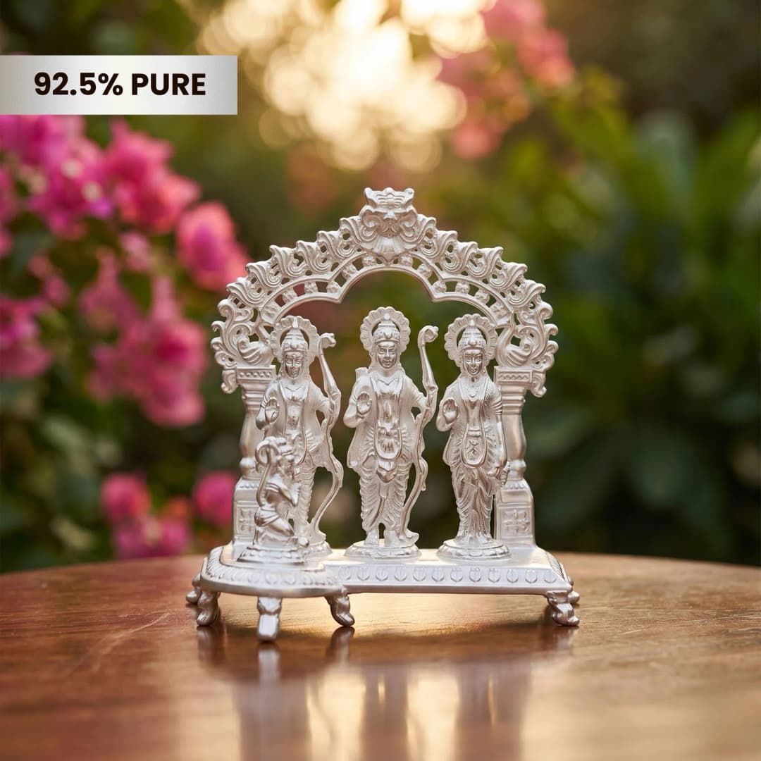 Silver Lord Ram Laxman Sita Hanuman Divine Murti