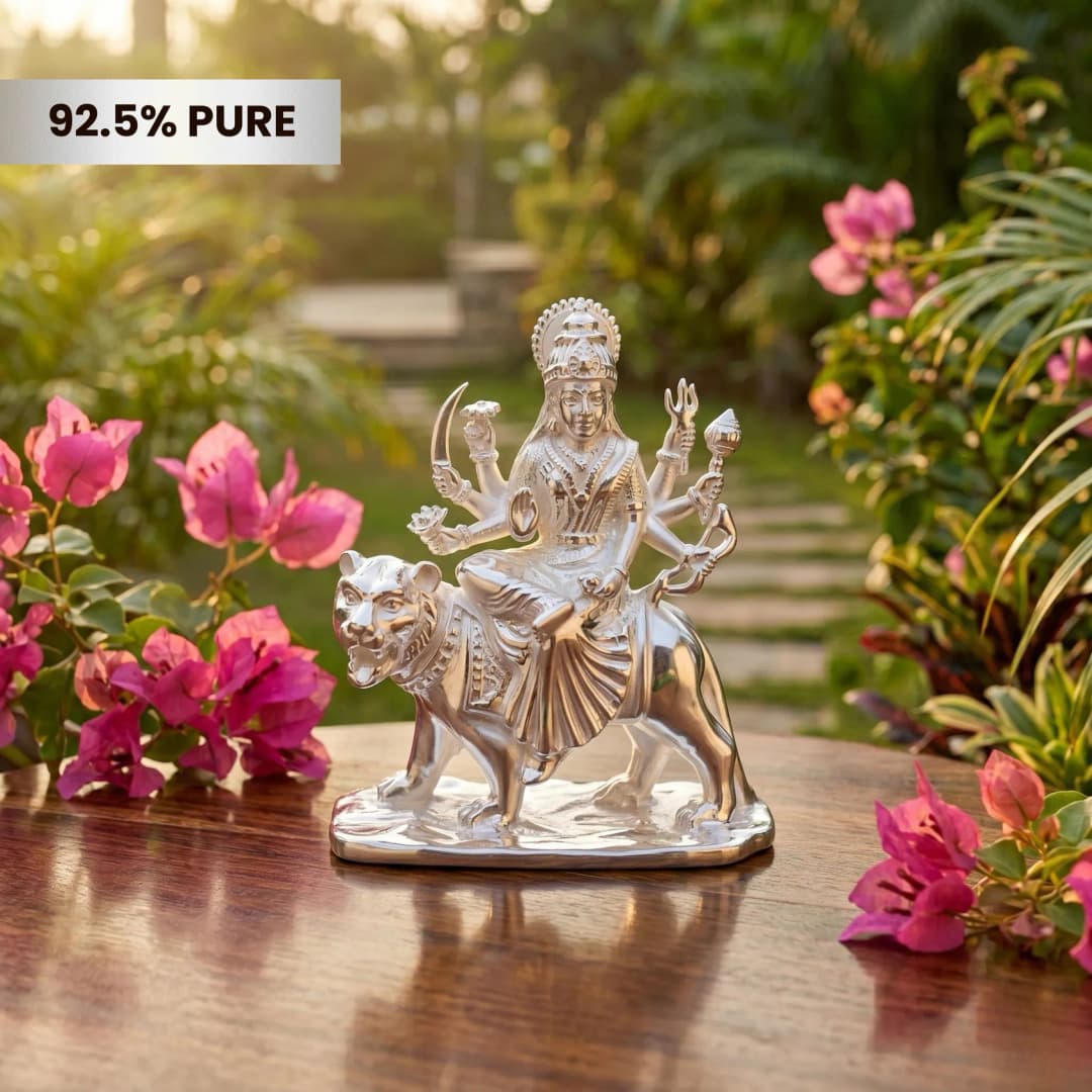 Divine Durga Maa Silver Murti