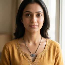Oxidised Silver Floral Mangalsutra