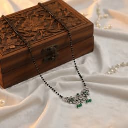 Mayurika Silver Oxidised Mangalsutra