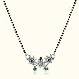 Mayurika Silver Oxidised Mangalsutra
