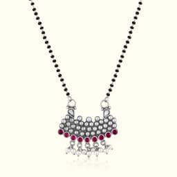 Ghungroo Silver Oxidised Mangalsutra
