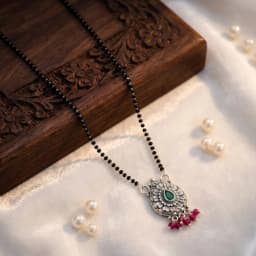 Vrindavan Floral Silver Mangalsutra