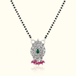 Vrindavan Floral Silver Mangalsutra
