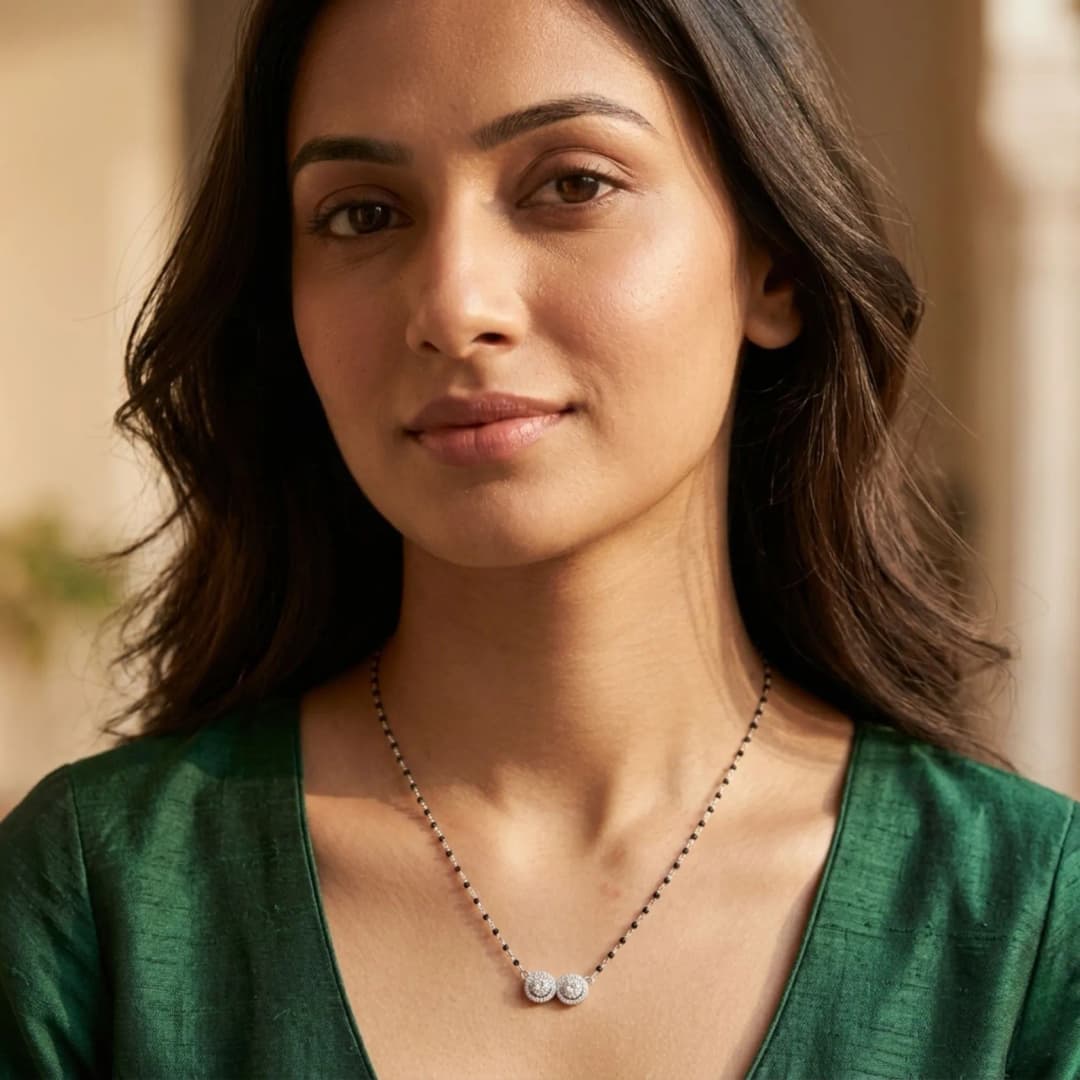 Ananta Spark Silver Mangalsutra