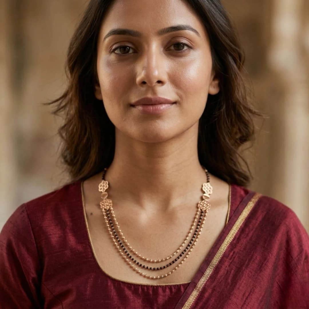Layered Silver Mangalsutra