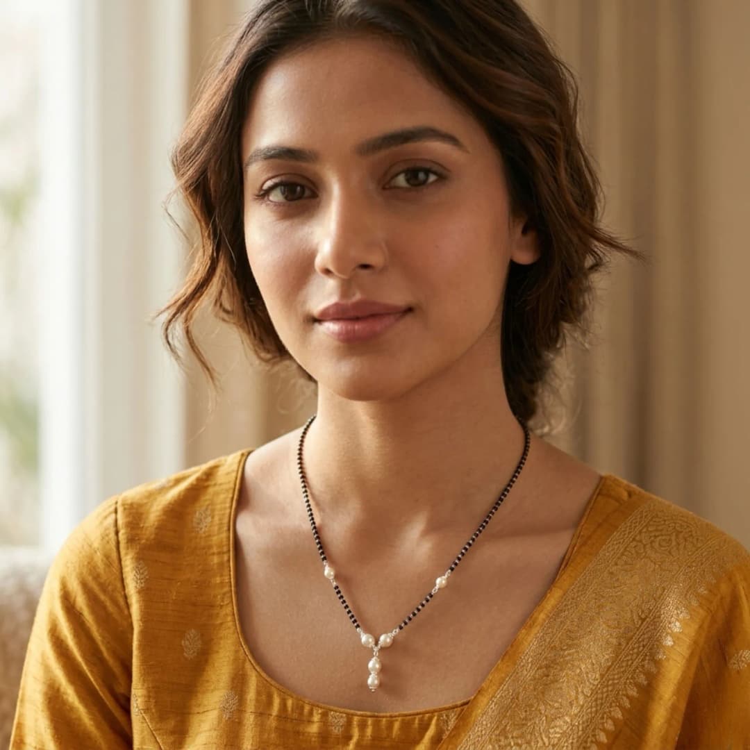Moonlit Silver Mangalsutra