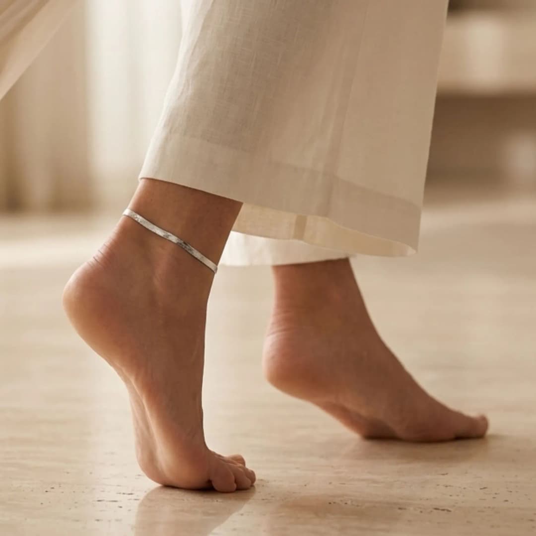 SIlver Snake Anklet