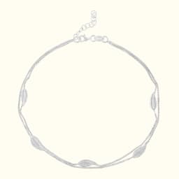 Delicate Silver Leaf Chain Anklet