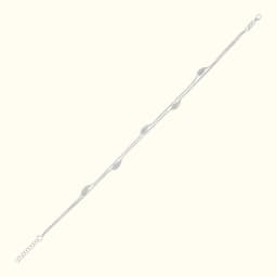Delicate Silver Leaf Chain Anklet