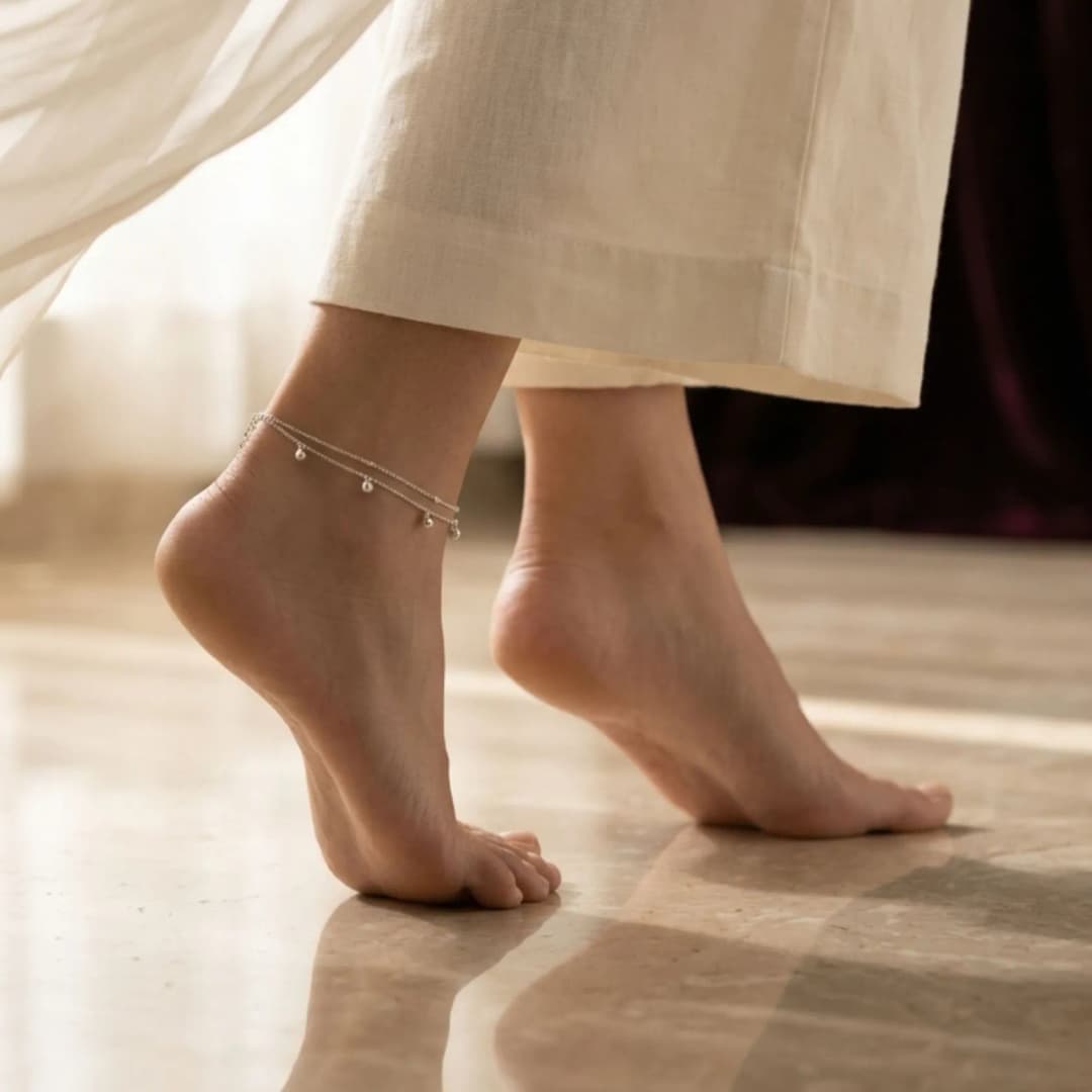 Sterling Silver Dainty Charm Anklet