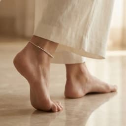 Sterling Silver Delicate Satellite Chain Anklet