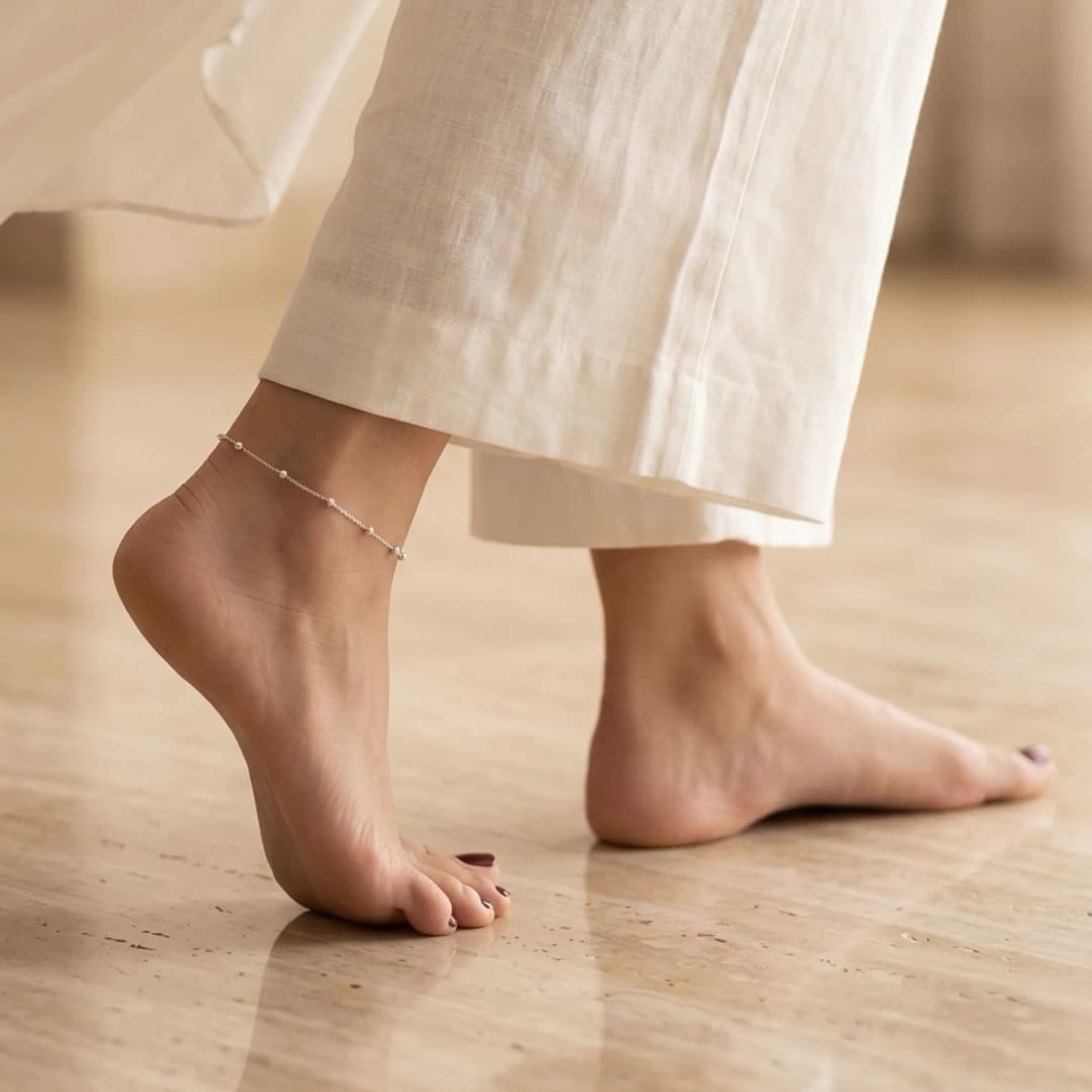 Dainty Spark Silver Anklet