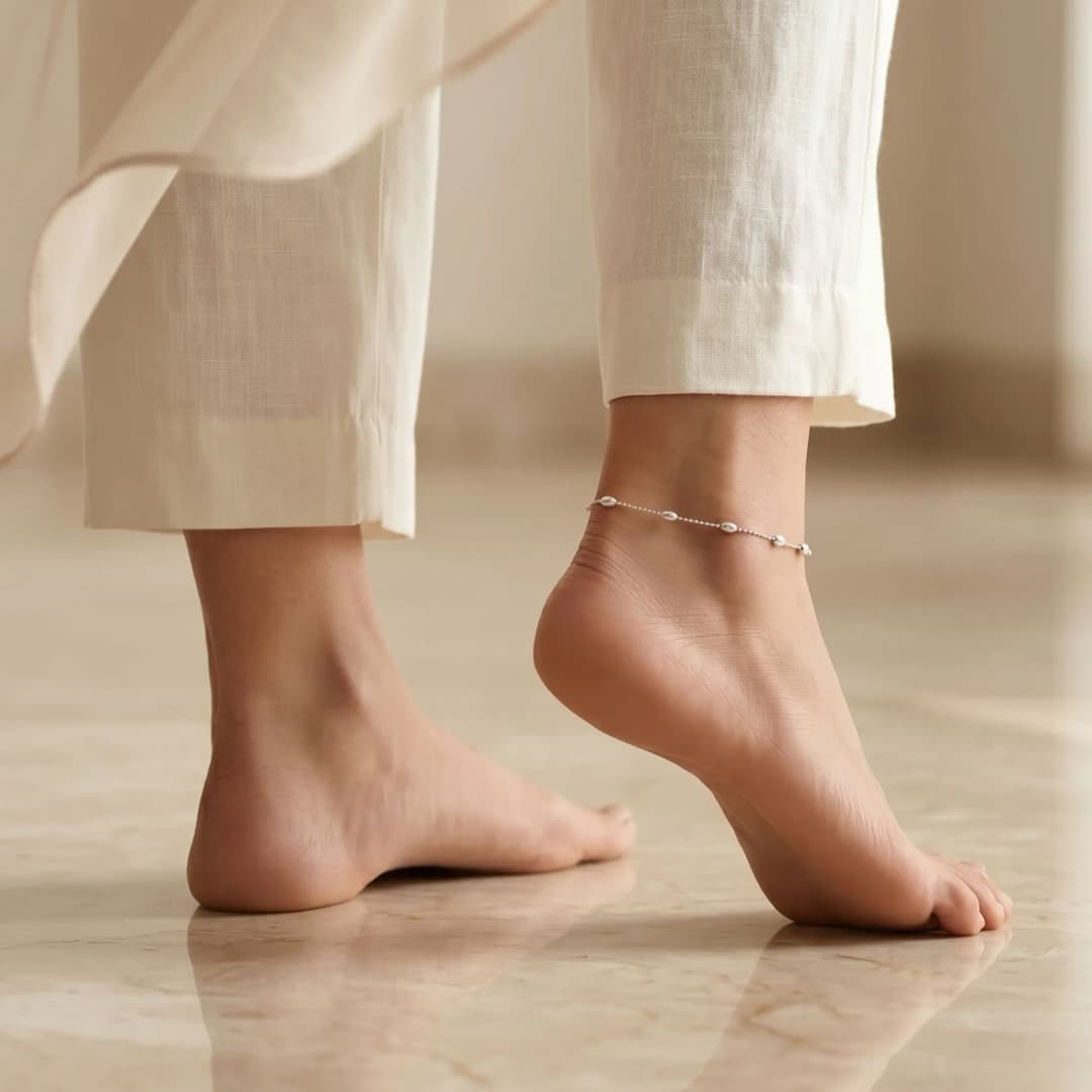 Sparkle Serene Silver Anklet