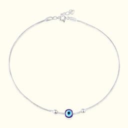 92.5 Sterling Silver Evil Eye Anklet