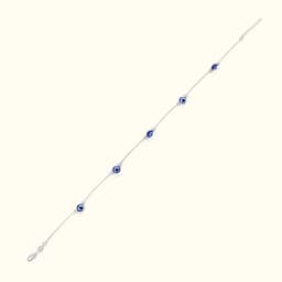 Silver Evil Eye Anklet