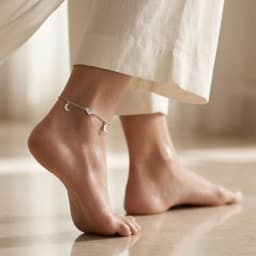 Lunar Love Studded Silver Anklet