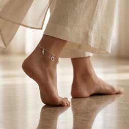 Square Dance Silver Anklet
