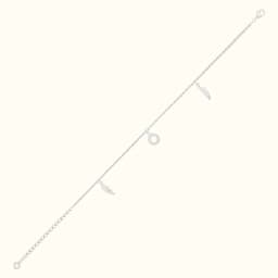 Square Dance Silver Anklet