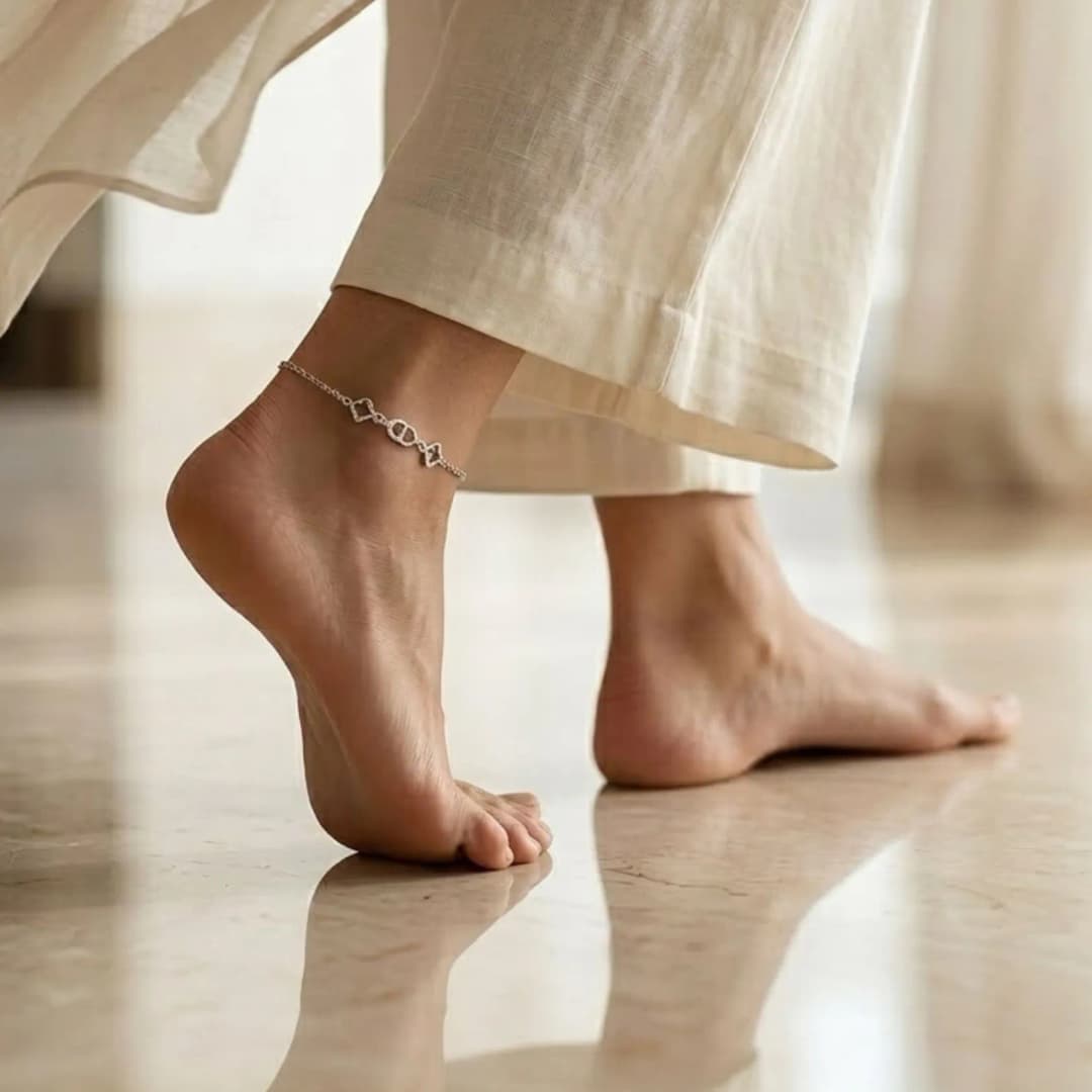 Silver Swirls Anklet
