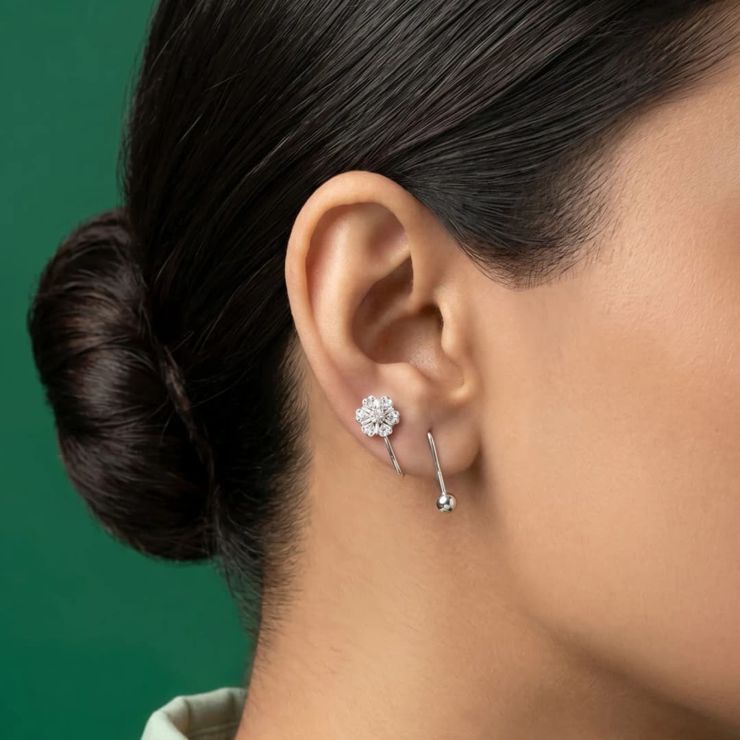 Trendy Silver Ear Climbers