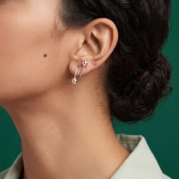 Sleek Silver Ear Climbers