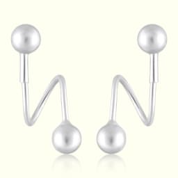 Sleek Silver Ear Climbers