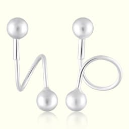 Sleek Silver Ear Climbers
