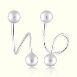 Sleek Silver Ear Climbers