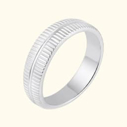 Classic Groove Silver Couple Ring