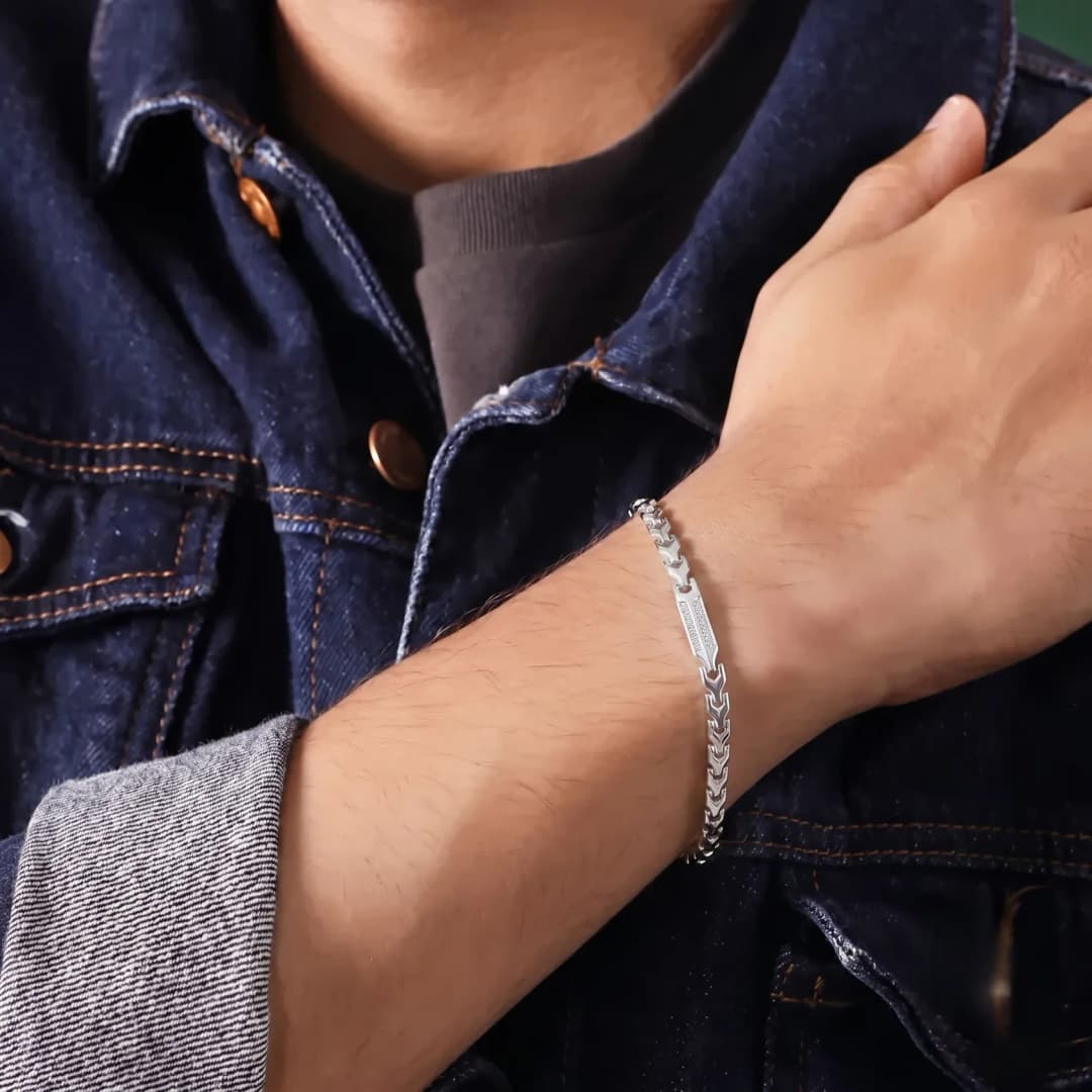 Aurex Silver Men Bracelet