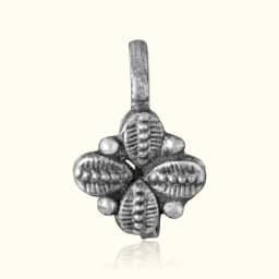 Oxidised Flora Silver Press Nath