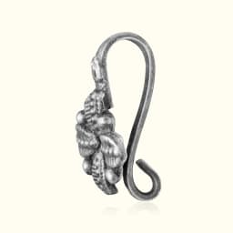 Oxidised Flora Silver Press Nath