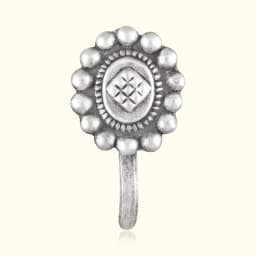 Mandala Silver Oxidized Nath