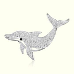 Dolphin Silver Brooch