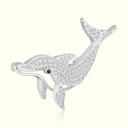 Dolphin Silver Brooch