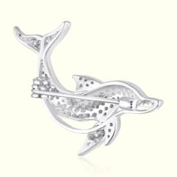 Dolphin Silver Brooch