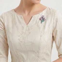 Floral Crystal Silver Brooch