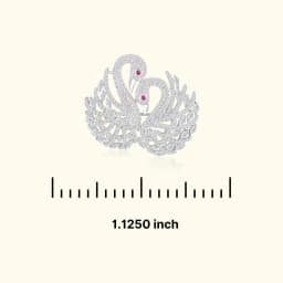 Elegant Swan Pair Silver Brooch