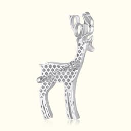 Designer Deer Silver Brooch