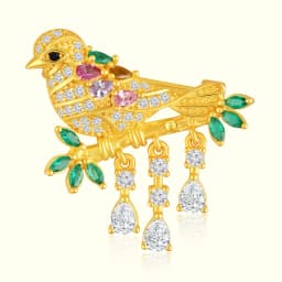 Royal Songbird Charm Silver Brooch
