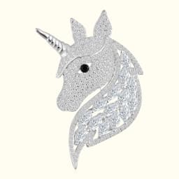 Silver Mystic Unicorn Brooch