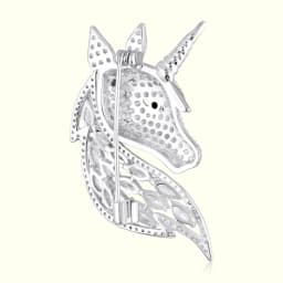 Silver Mystic Unicorn Brooch