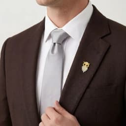 Golden Owl Silver Brooch