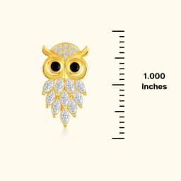 Golden Owl Silver Brooch