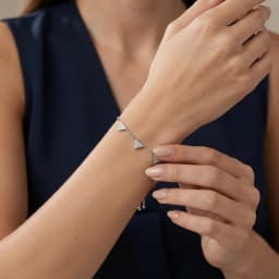 Trinity Charm 92.5 Silver Bracelet
