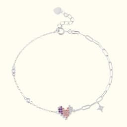 Pixel Heart 92.5 Silver Bracelet
