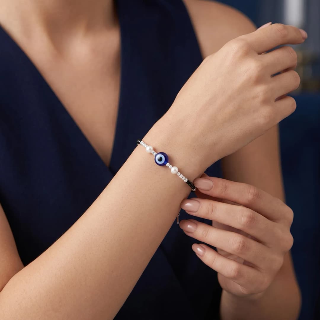 Evil Eye Silver Band-Bracelet