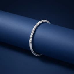 Sparkling Crystal Line Silver Bracelet