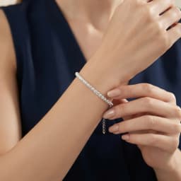 Sparkling Crystal Line Silver Bracelet
